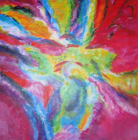 Ružový sen 40x40, akryl